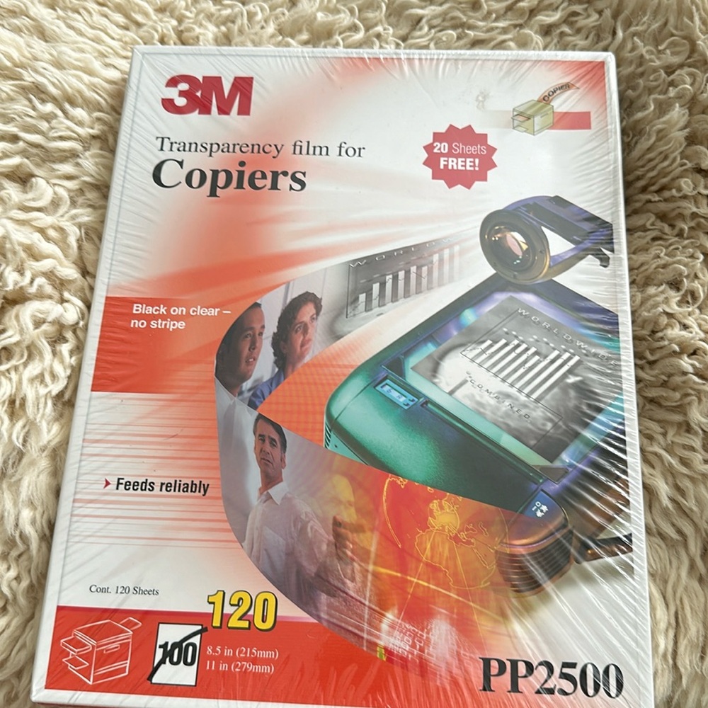 3M Transparency Film for Copiers 120 Sheets PP2500